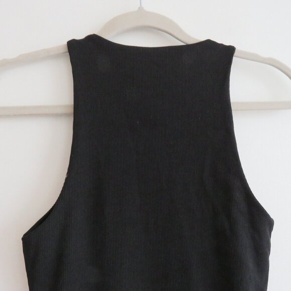 GOOD AMERICAN The Body Sculpted Midi Dress Black Minimalist Bodycon Size 0 / XS - Picture 8 of 12